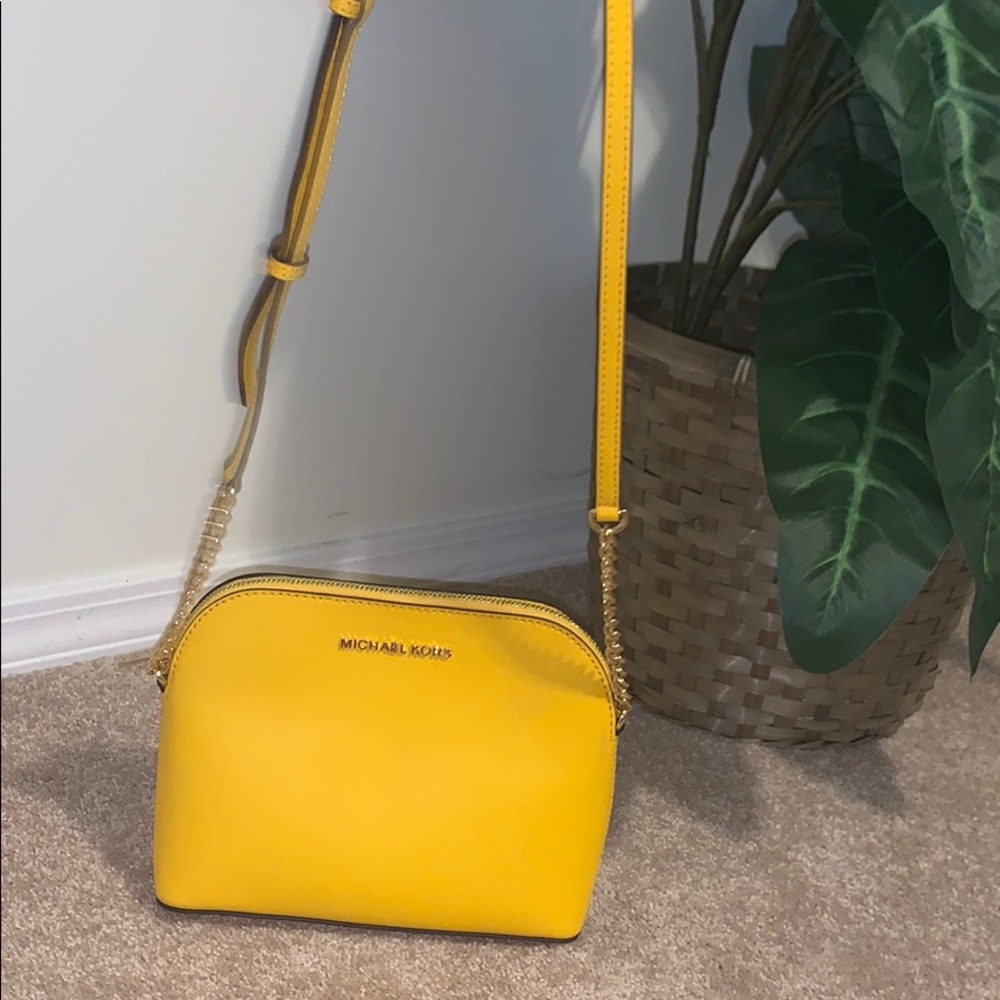 Michael Kors yellow cross body purse